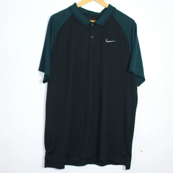 Nike Shirts Nike Golf Black And Green Dri Fit Polo Shirt Mens